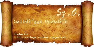 Szilágyi Oszkár névjegykártya